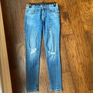 Women's Blue Distressed Jeans